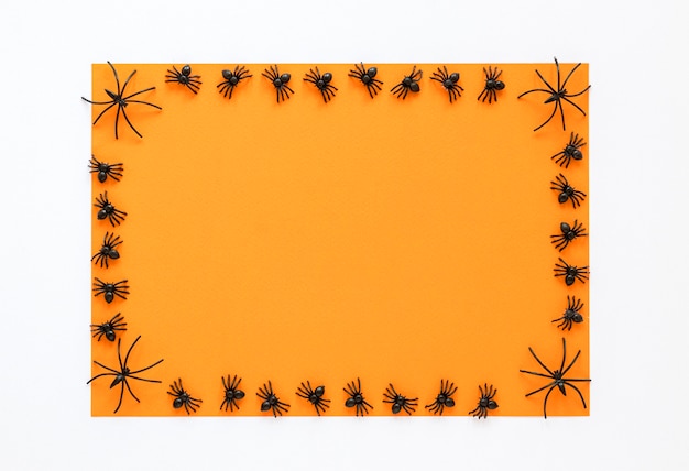 Free Photo top view creepy halloween concept with copy space