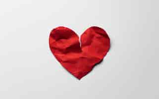 Free photo top view crumpled paper heart