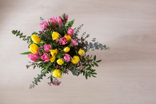 Free Photo top view of cute bouquet