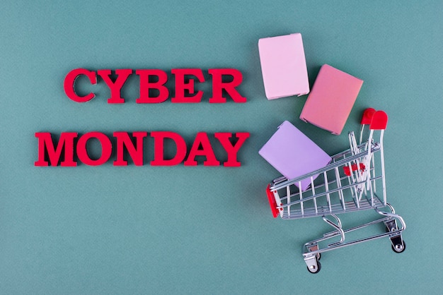 Top view cyber monday composition