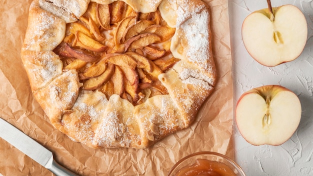 Top view delicious apple pie