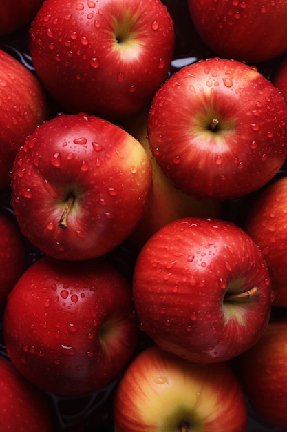 Top view delicious apples arrangement