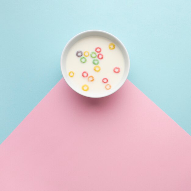 Free Photo top view delicious cereal bowl