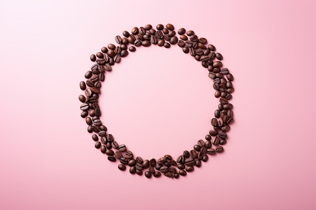 Top view delicious coffee beans arrangement