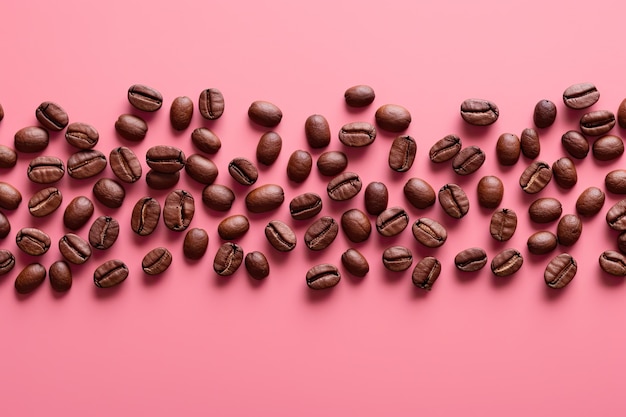 Top view delicious coffee beans arrangement