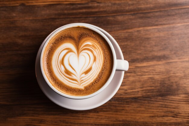 Top view delicious coffee cup indoors