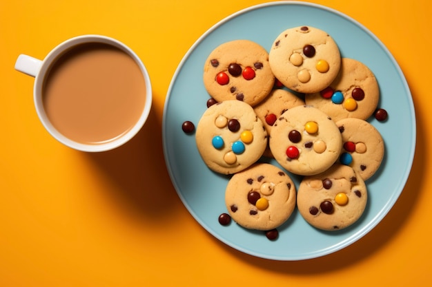 Top view delicious cookies arrangement