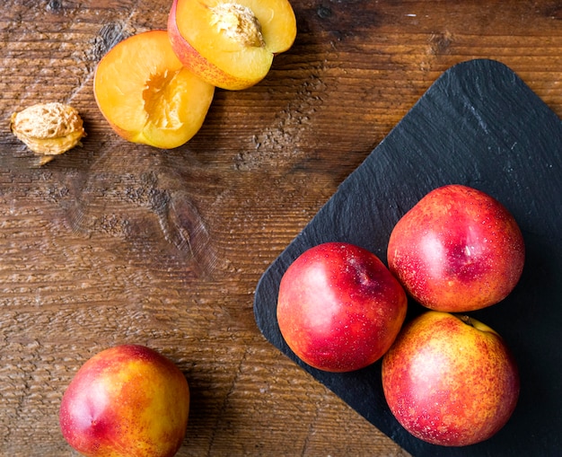 Free photo top view delicious summer fruit on plate