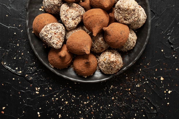 Free Photo top view  delicious truffle recipe