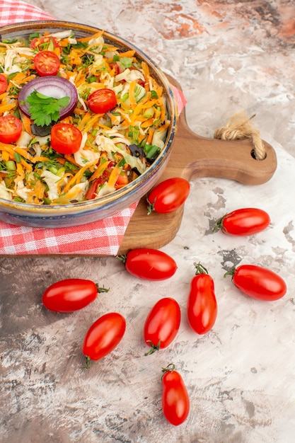 Free photo top view of delicious vegan salad with various vegetables