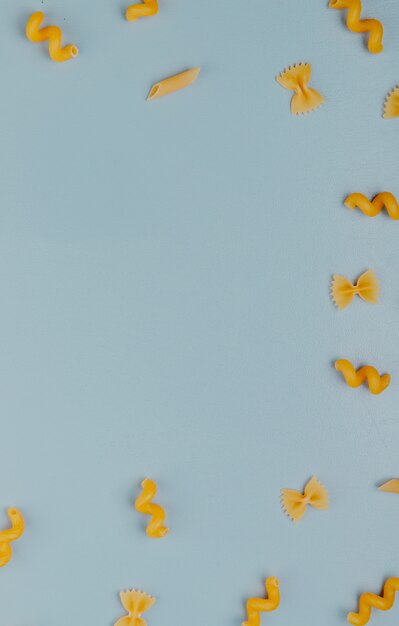 Top view of different pasta