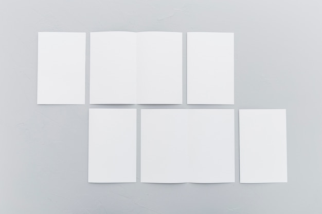 Top view diverse brochures sizes