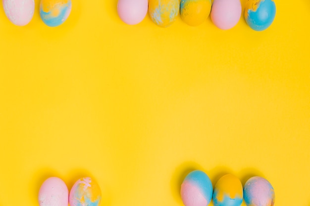 Free photo top view easter background with copyspace