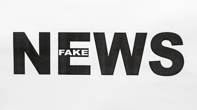 Free photo top view fake news message