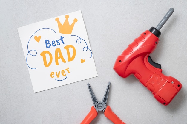 Free Photo top view father's day celebration with tools