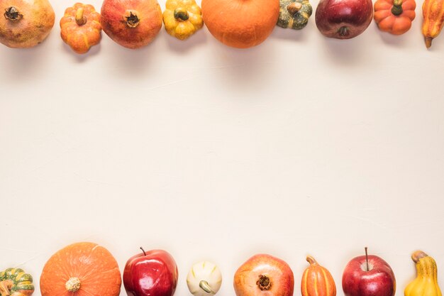 Top view food frame on neat background