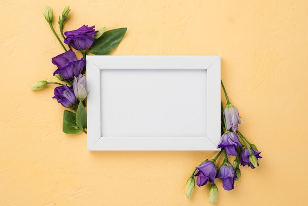 Top view frame with flowers