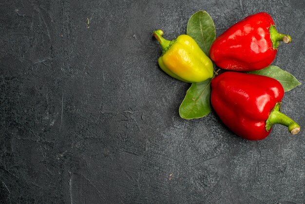 Top view fresh bell-peppers