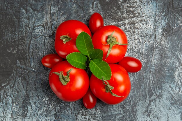 Top view fresh red tomatoes