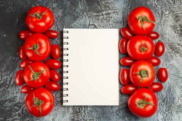 Top view fresh red tomatoes