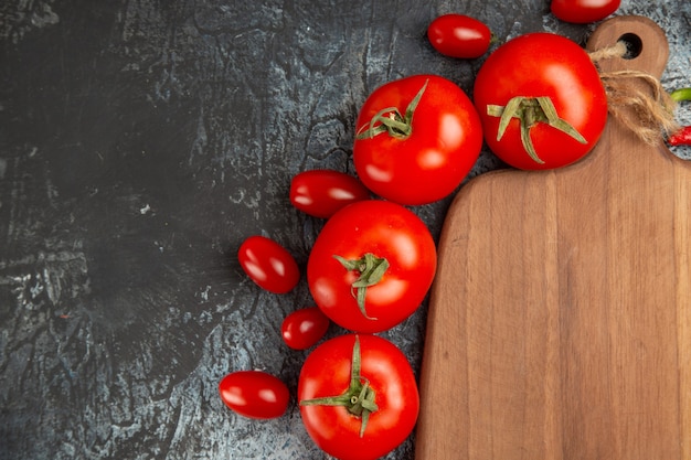 Top view fresh tomatoes