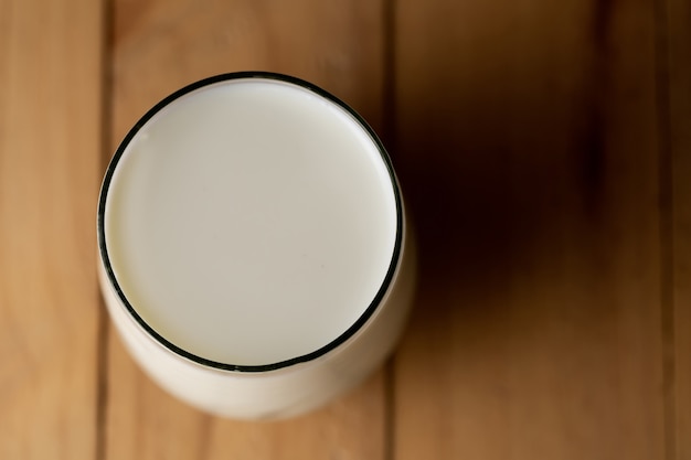 top view of glass  of Milk 