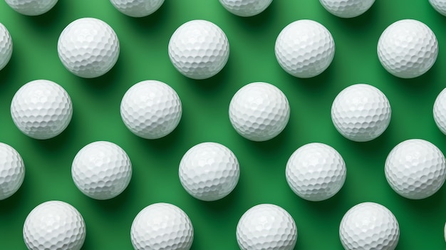 Free photo top view golf balls arrangement