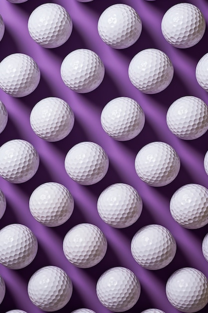 Top view golf balls arrangement