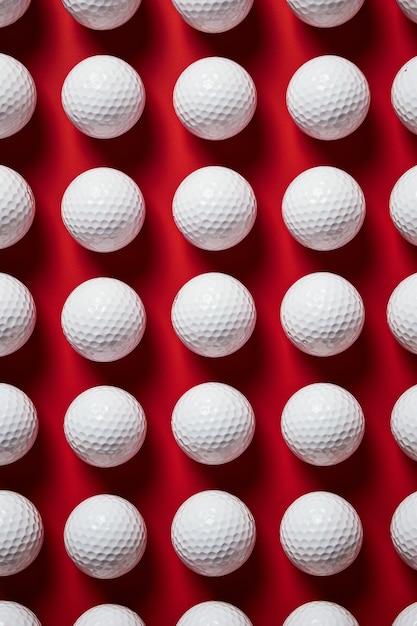 Top view golf balls arrangement