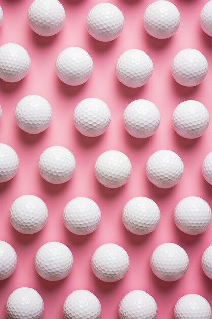 Top view golf balls arrangement