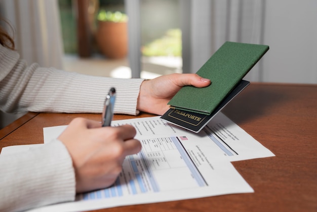 Top view over green card application