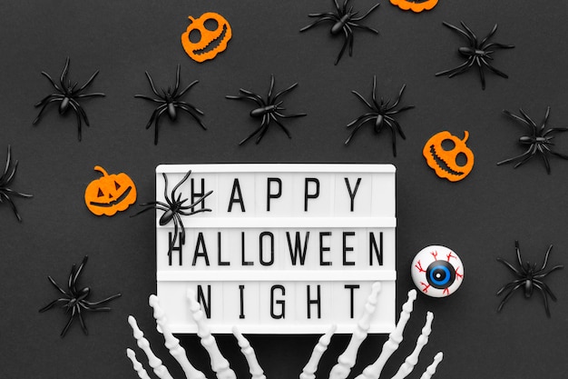 Free photo top view happy halloween night concept