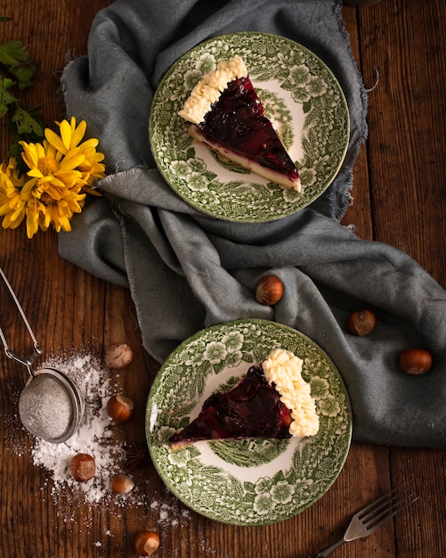 Top view of homemade traditional cake