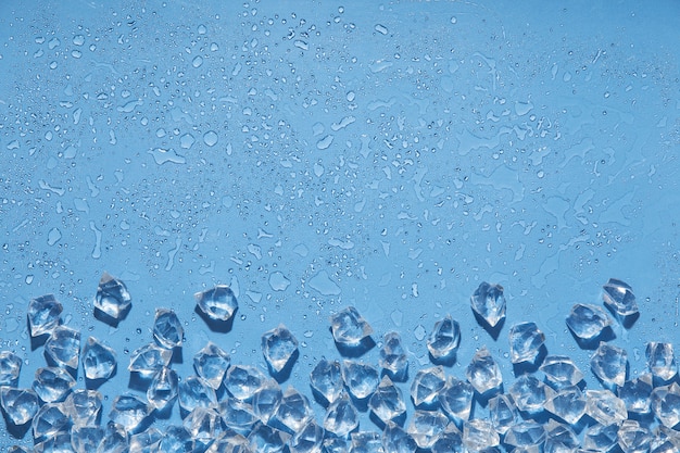 Top view ice cubes still life