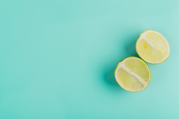 Top view of lemon cut in half