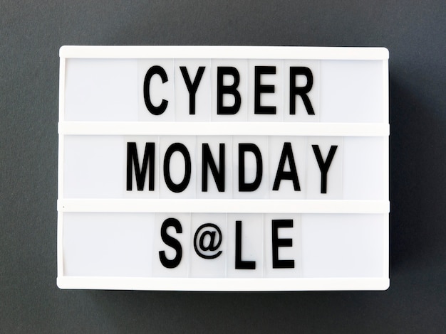 Top view of light box for cyber monday