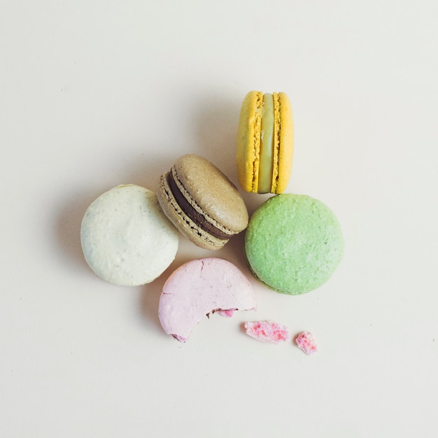 Top view macaron group