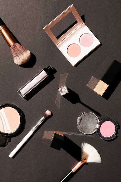 Top view make up flat lay