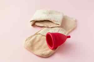 Free photo top view menstruation cup