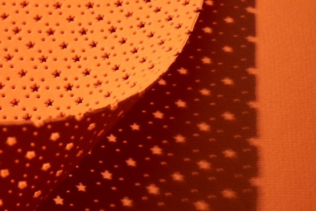 Top view microperforated sheet with orange background