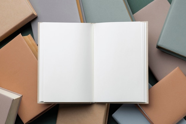 Free Photo top view minimal composition with books