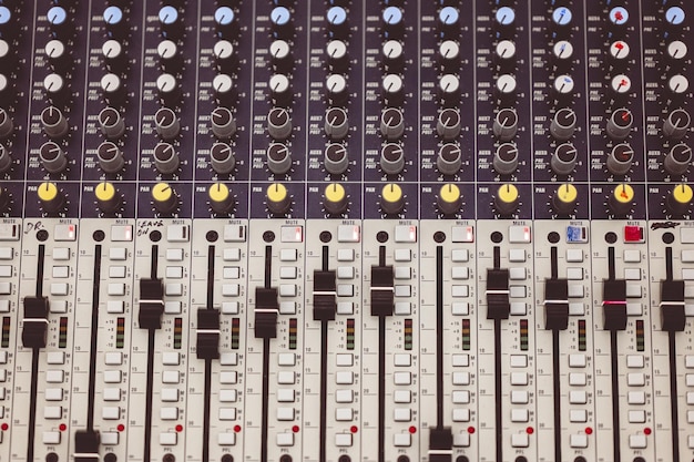 Top view of a mixing board