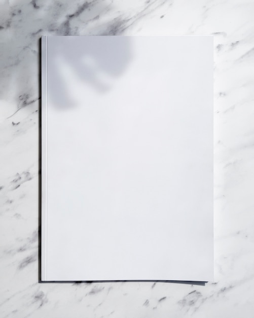 Free Photo top view mock-up magazine with white background