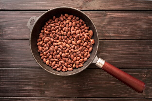 Top view of nuts in pan