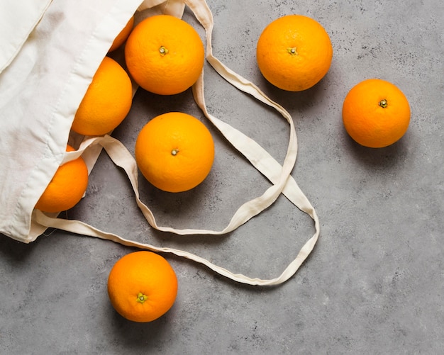 Free Photo top view oranges for healthy and relaxed mind