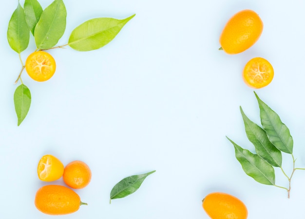 Top view organic cherry tomatoes with copy space