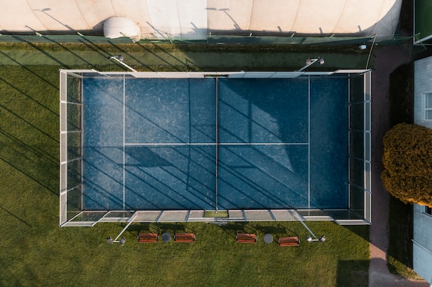 Top view paddle tennis court