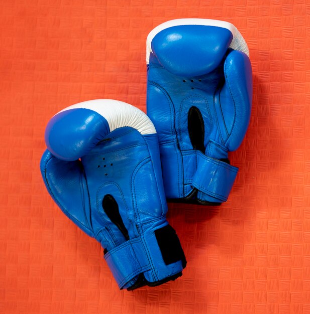 Top view of pair of boxing gloves