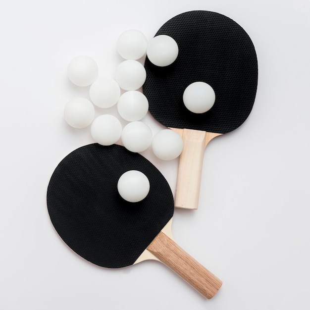 Free photo top view of ping pong set