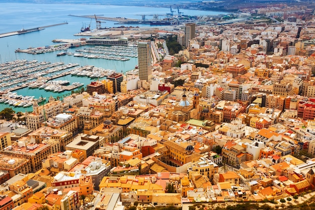 Top view of Port  in Alicante